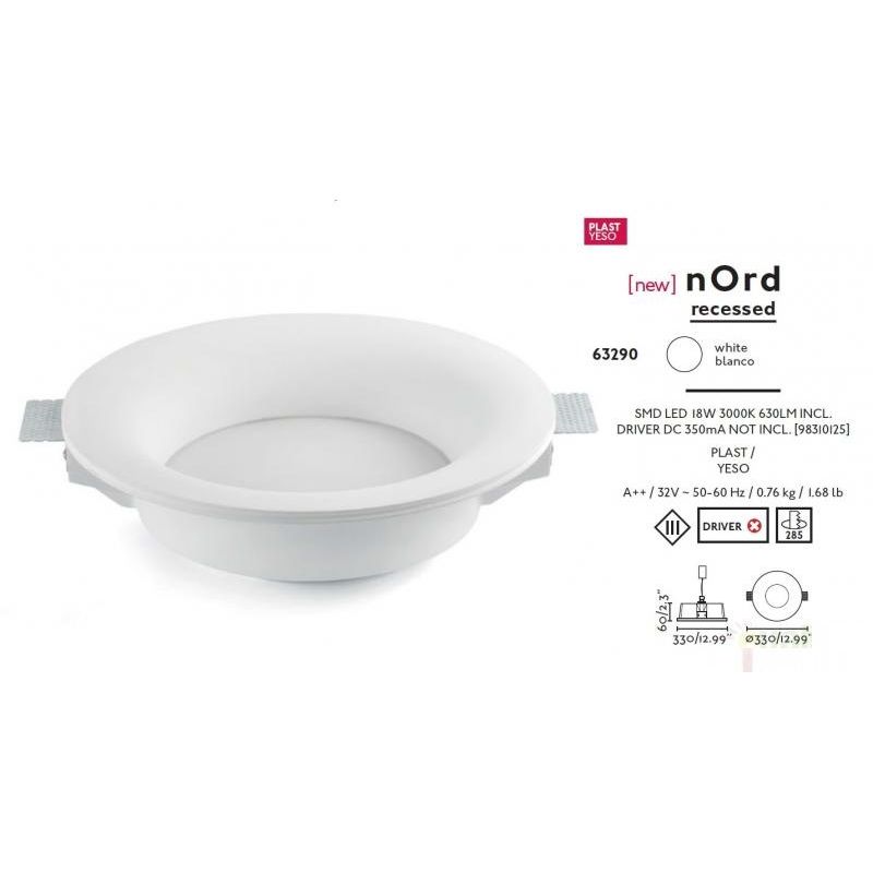 Spot LED incastrabil modern, diam. 33 cm, NORD