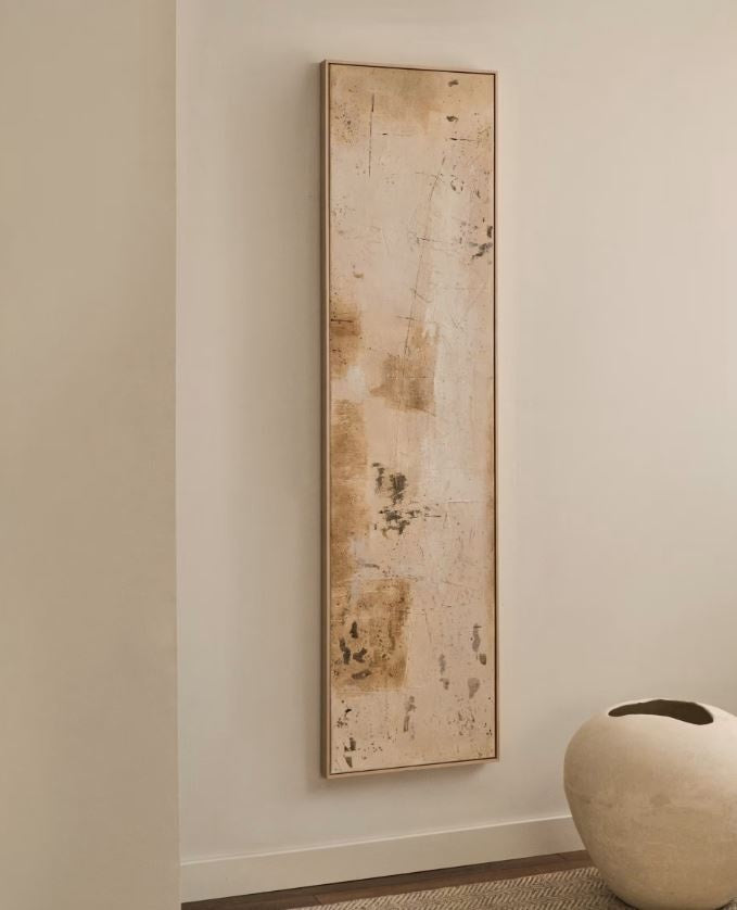 Tablou bej din fibre naturale 47x182 cm Silpa Kave Home