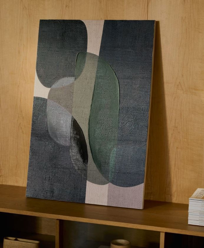 Tablou multicolor din fibre naturale 60x90 cm Nemsa Kave Home