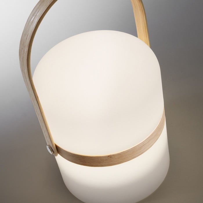 Veioza alba din lemn 27 cm Ridley Natural Kave Home