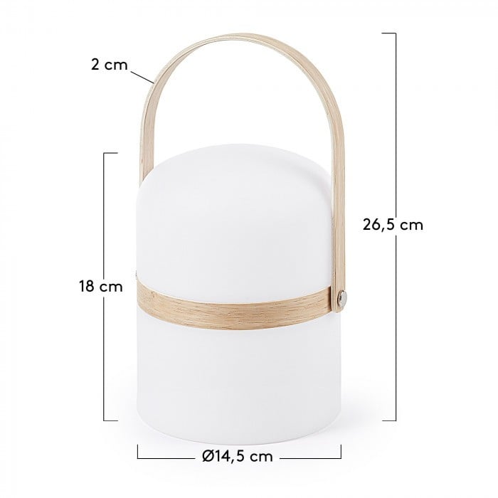 Veioza alba din lemn 27 cm Ridley Natural Kave Home
