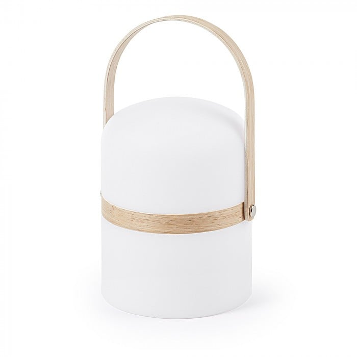 Veioza alba din lemn 27 cm Ridley Natural Kave Home