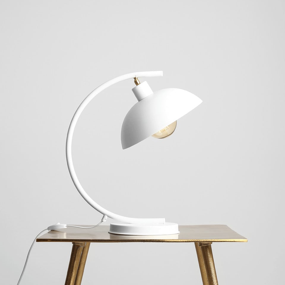 Veioza alba din metal 40 cm Espace Aldex