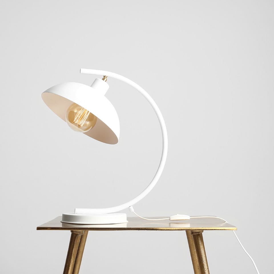 Veioza alba din metal 40 cm Espace Aldex