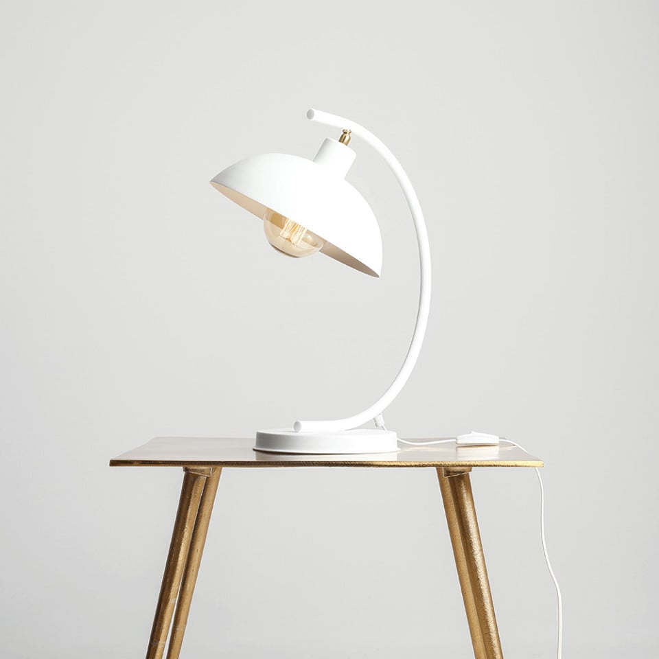 Veioza alba din metal 40 cm Espace Aldex