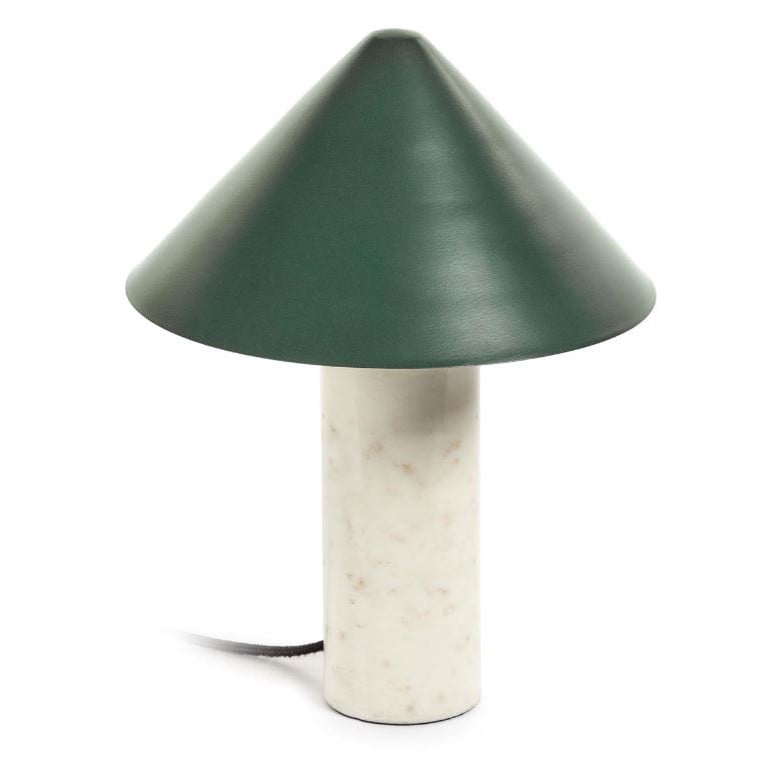 Veioza alba/verde din marmura 32 cm Valentine Kave Home