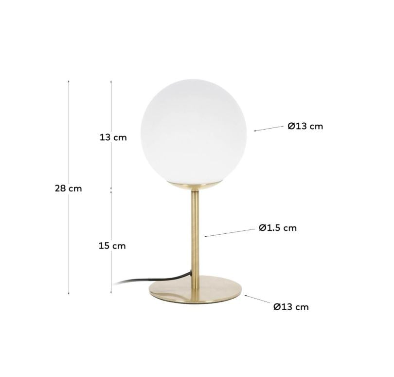 Veioza aurie din metal 28 cm Mahala Kave Home