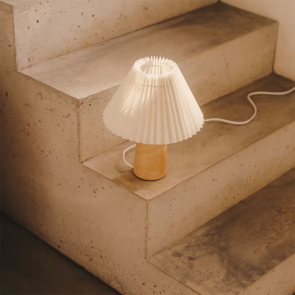 Veioza bej din bumbac 33 cm Benicarlo Kave Home