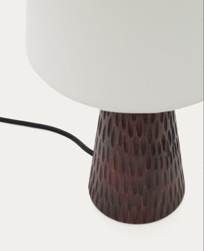 Veioza maro/alba din lemn 50 cm Amire Kave Home