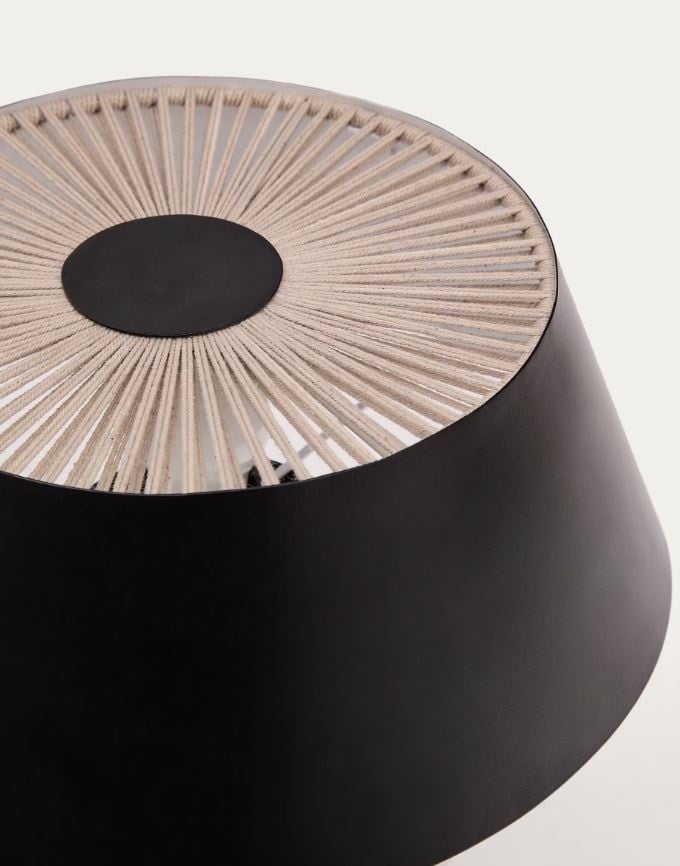 Veioza neagra din metal 30 cm Ancare Kave Home