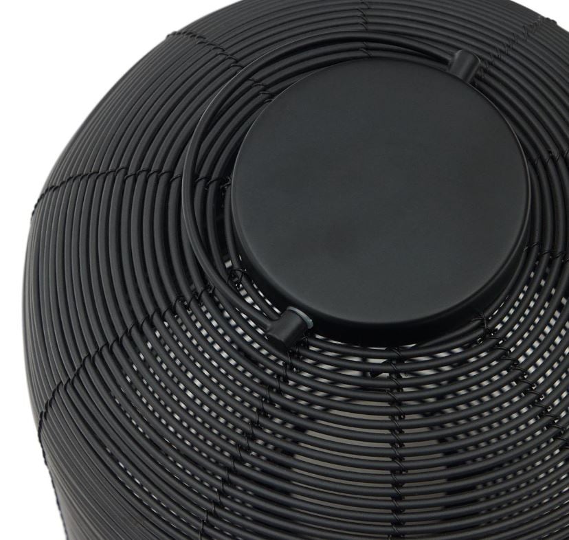 Veioza portabila neagra din metal cu USB 37 cm Saranella Kave Home