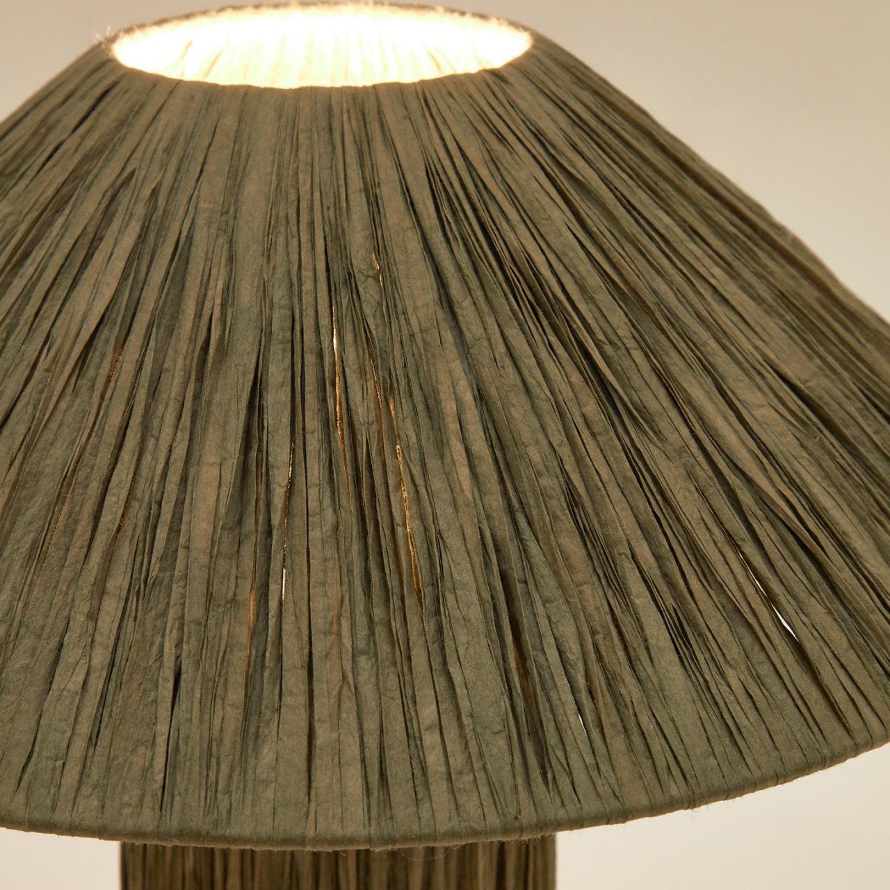 Veioza verde din fibre naturale 41 cm Samse Kave Home