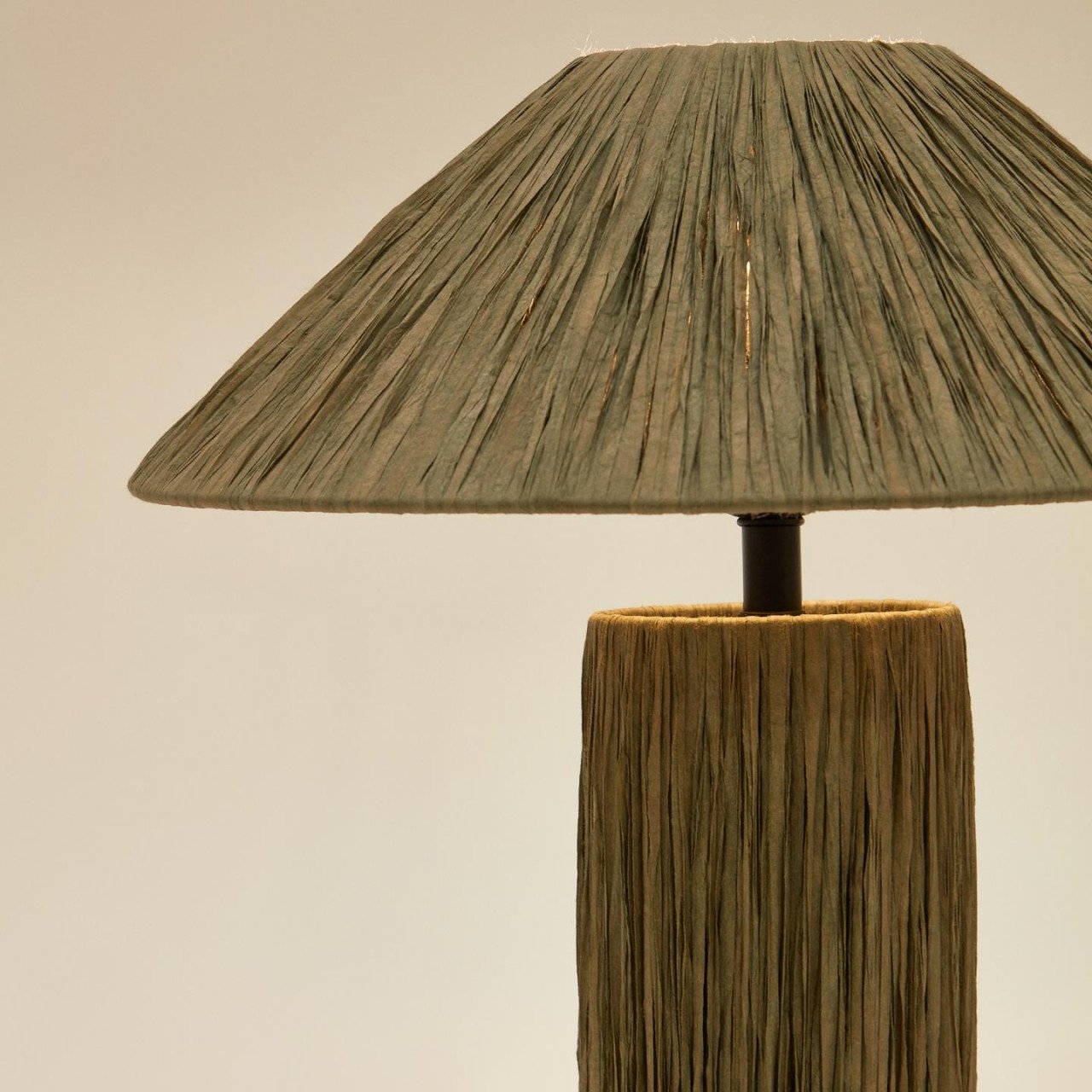 Veioza verde din fibre naturale 41 cm Samse Kave Home
