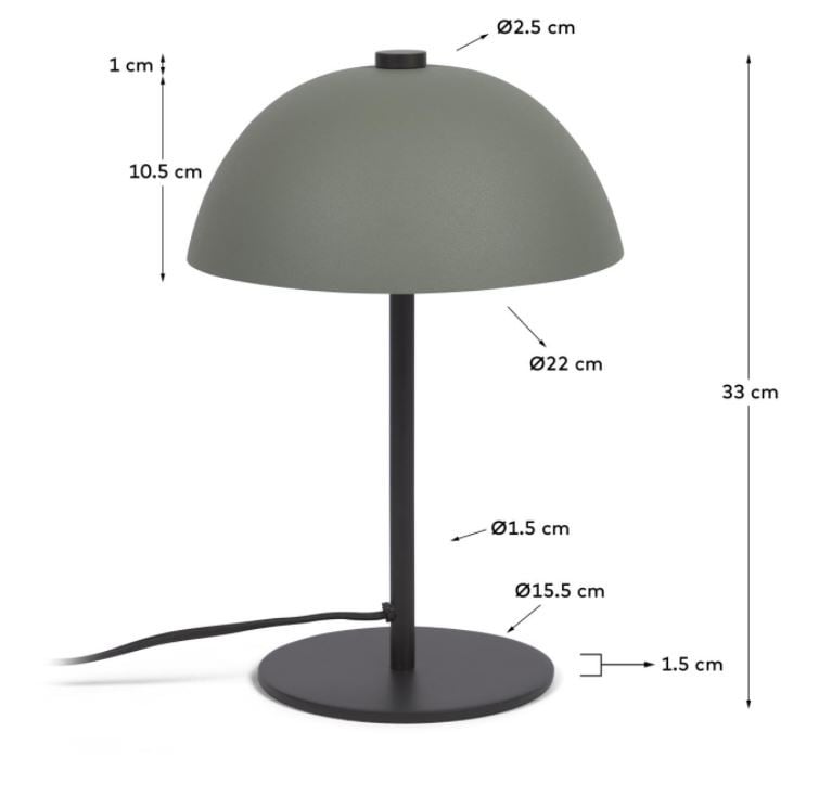 Veioza verde din metal 33 cm Aleyla Kave Home