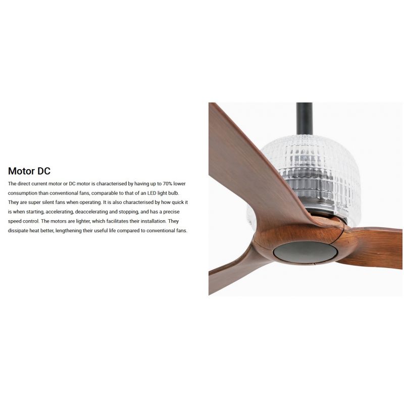 Ventilator cu telecomanda DECO FAN M negru/maro