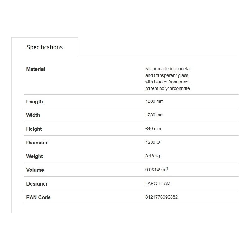 Ventilator cu telecomanda ETERFAN negru mat/ transparent