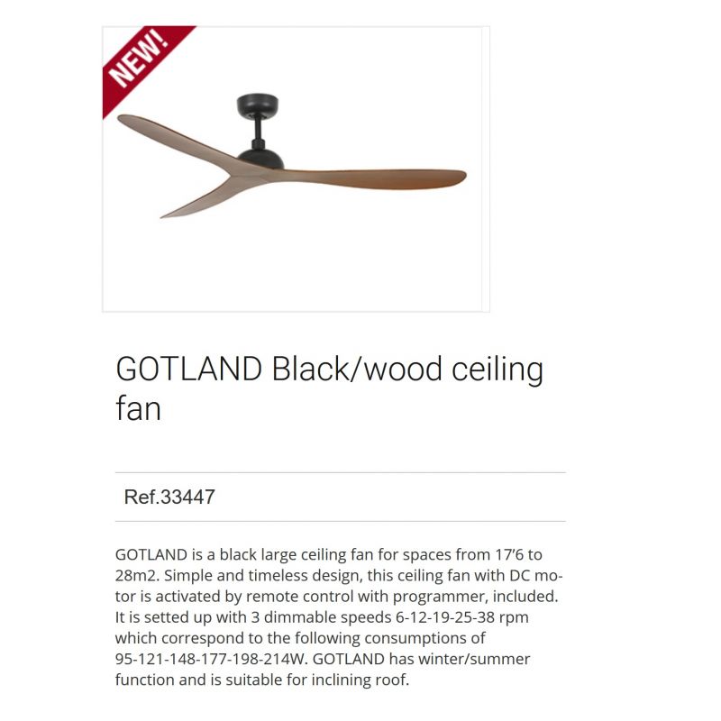 Ventilator de tavan cu telecomanda design modern GOTLAND nuc