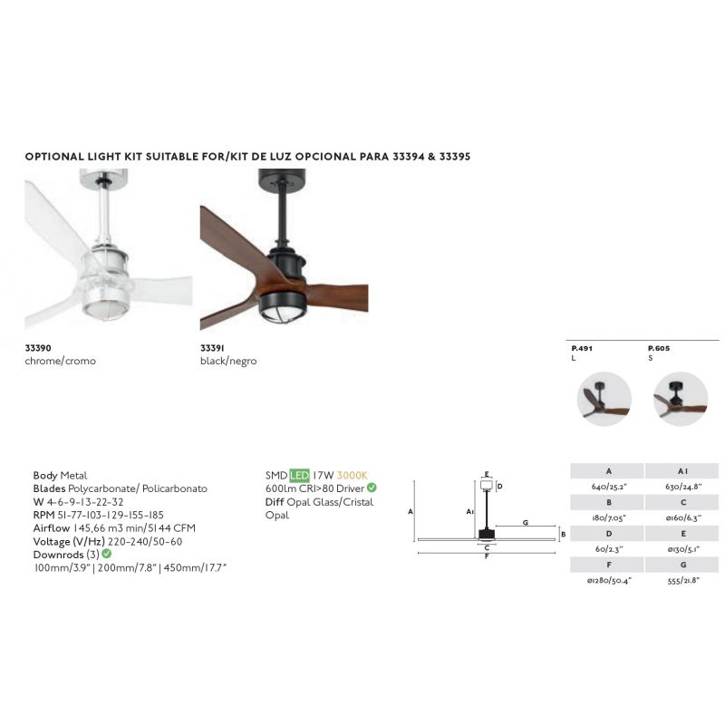 Ventilator de tavan cu telecomanda design modern JUST FAN cupru