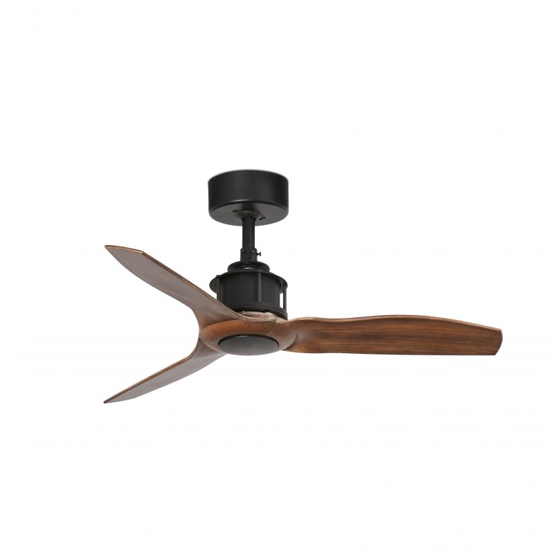 Ventilator de tavan cu telecomanda design modern JUST FAN negru/lemn nuc
