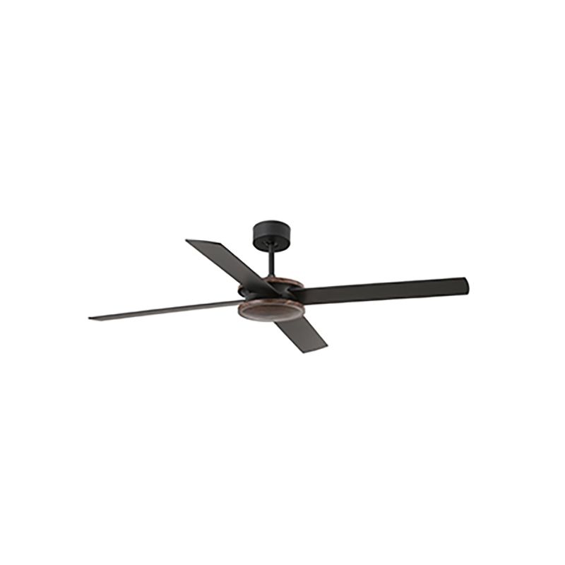Ventilator de tavan cu telecomanda design modern POLEA negru/lemn nuc