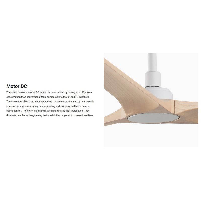 Ventilator de tavan cu telecomanda HEYWOOD M alb/artar