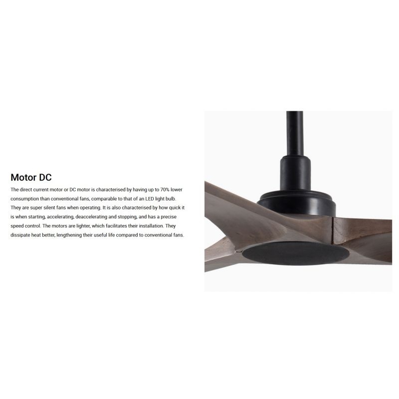 Ventilator de tavan cu telecomanda HEYWOOD M negru/stejar inchis