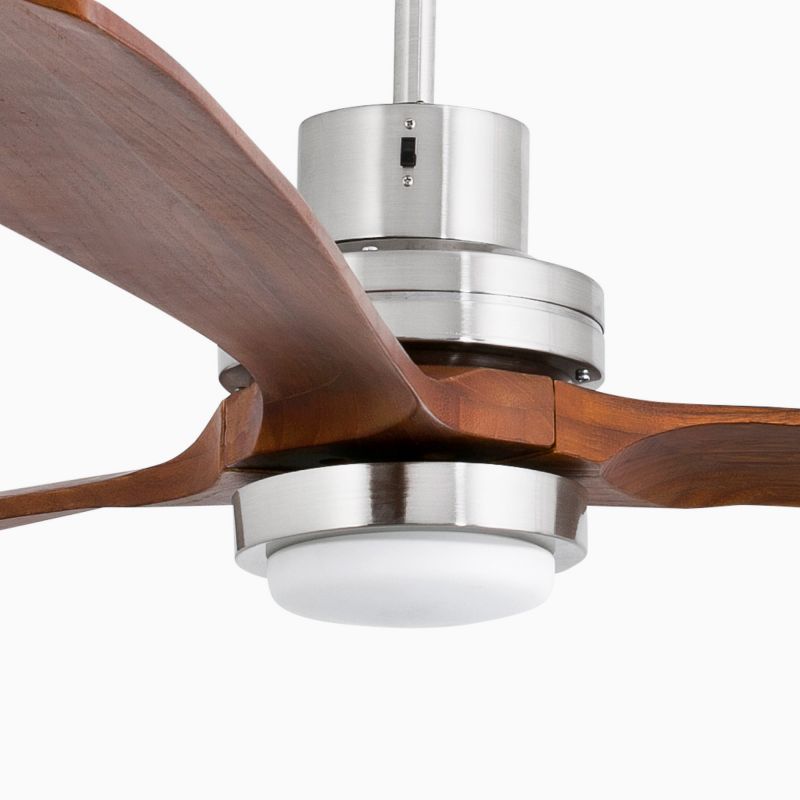 Ventilator de tavan cu telecomanda LANTAU XL nickel/lemn maro