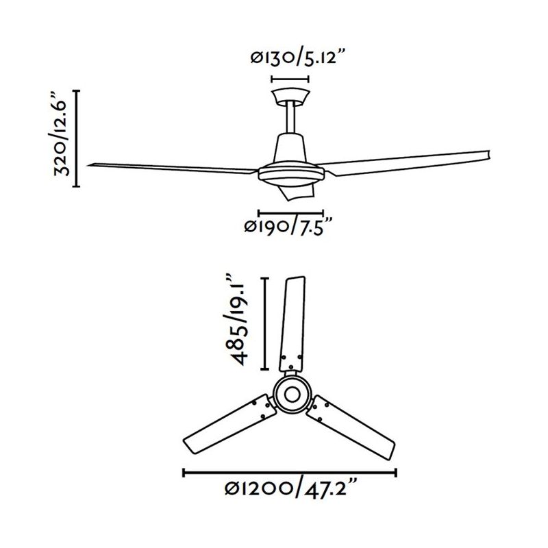 Ventilator de tavan ECO INDUS M