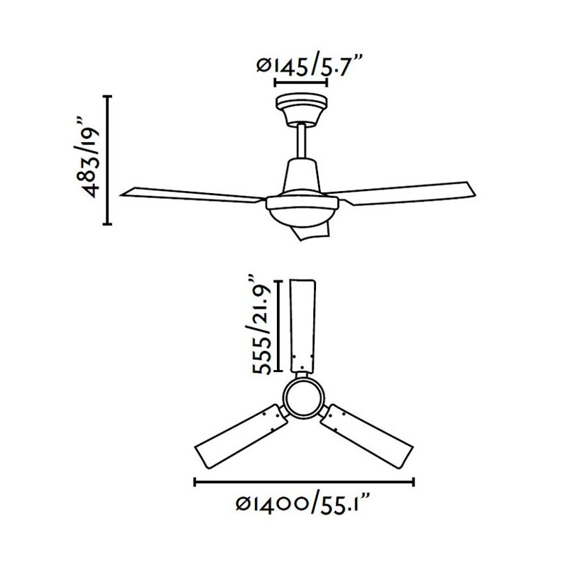 Ventilator de tavan INDUS XXL alb