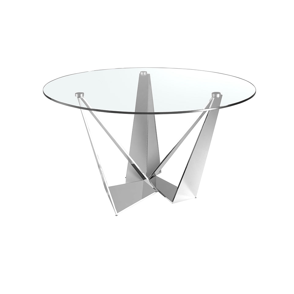 Masa de Dining Rotunda cu Blat din Sticla Angel Cerda