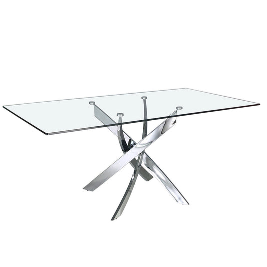 Masa Dining 140x95 din Sticla cu Baza din Otel Inoxidabil Angel Cerda