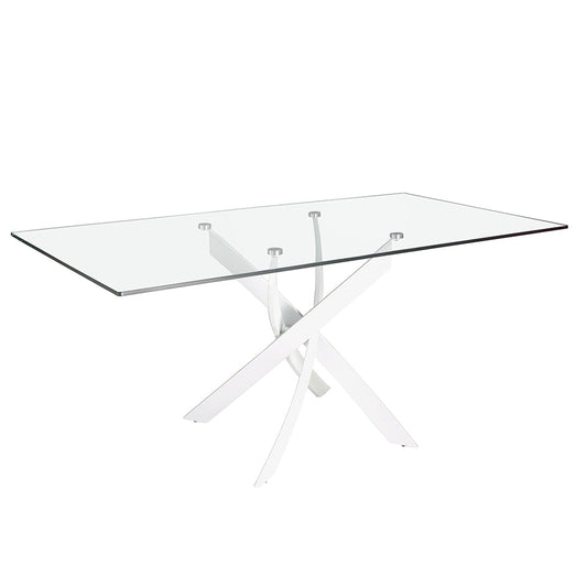 Masa Dining din Sticla cu Picioare din Otel 150 cm Angel Cerda