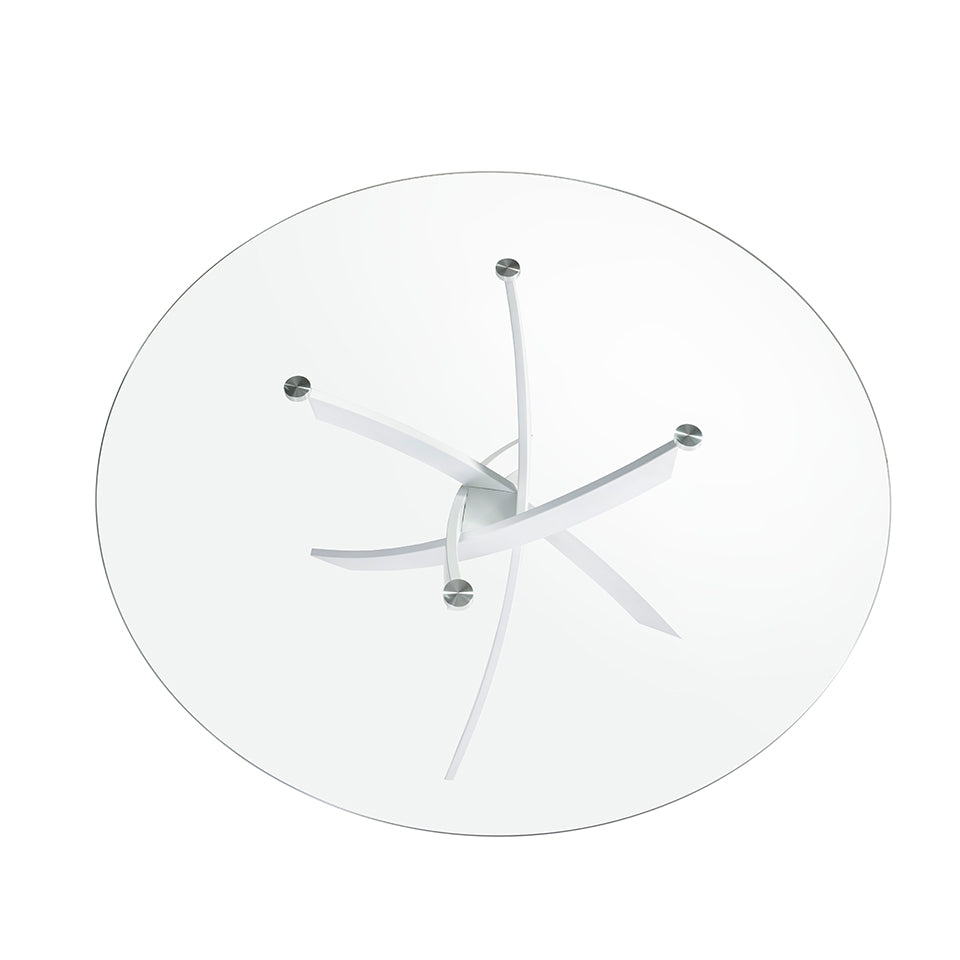 Masa de Dining Rotunda din Sticla cu Picioare din Otel 140 cm Angel Cerda