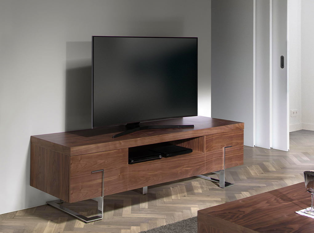 Comoda TV din Nuc cu Picioare din Otel Cromat Angel Cerda