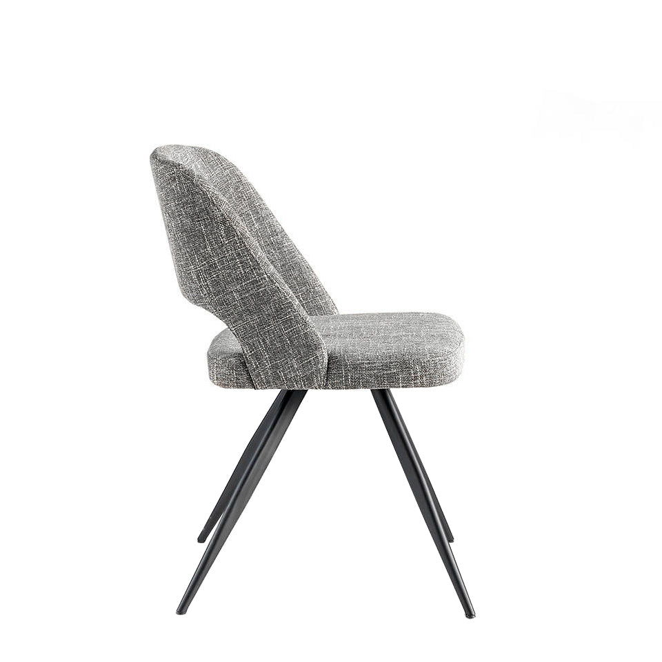 Scaun de Dining Tapitat in Material Gri Angel Cerda