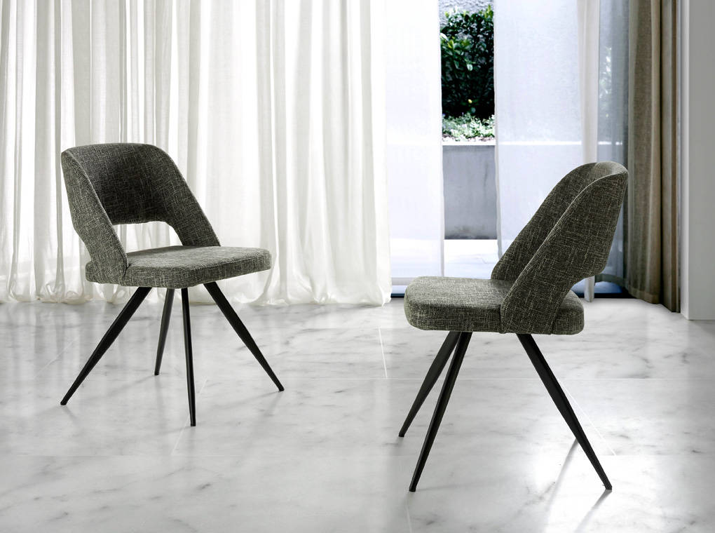 Scaun de Dining Tapitat in Material Gri Angel Cerda