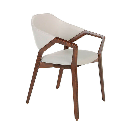 Scaun Dining din Nuc cu Piele Ecologica Angel Cerda