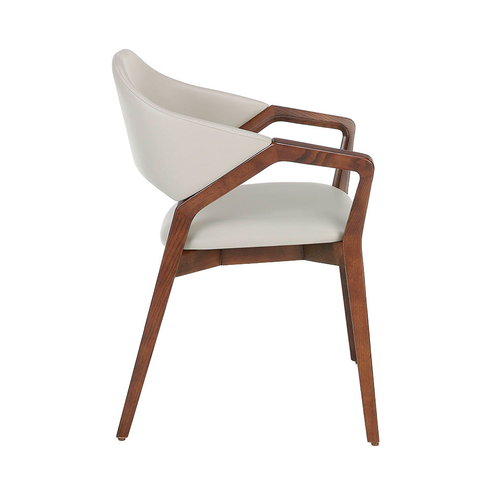 Scaun Dining din Nuc cu Piele Ecologica Angel Cerda