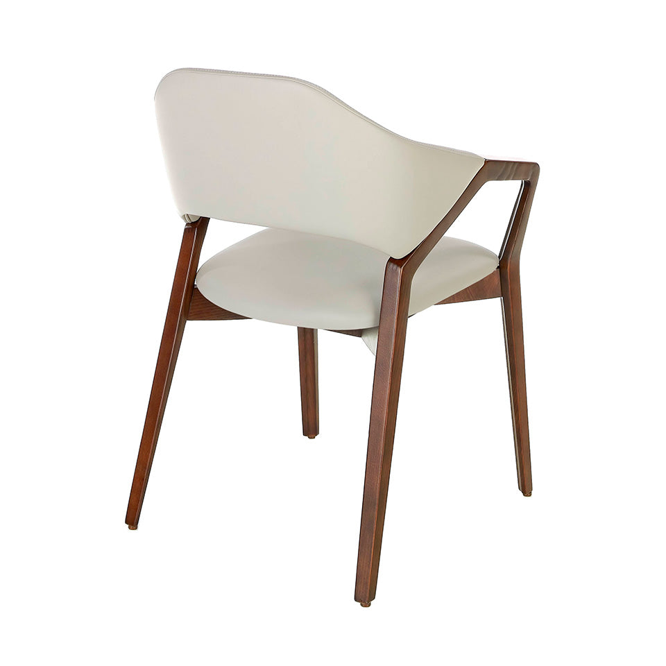 Scaun Dining din Nuc cu Piele Ecologica Angel Cerda