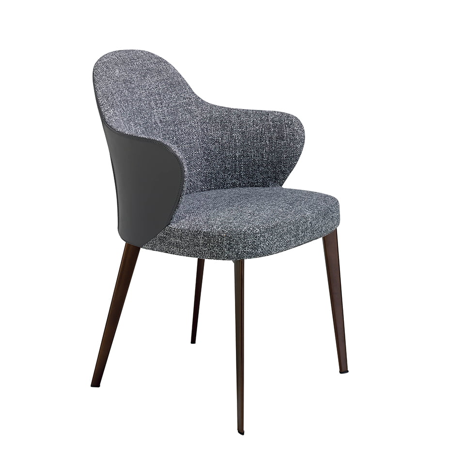 Scaun de Dining Tapitat in Tesatura si Eco-Piele Angel Cerda