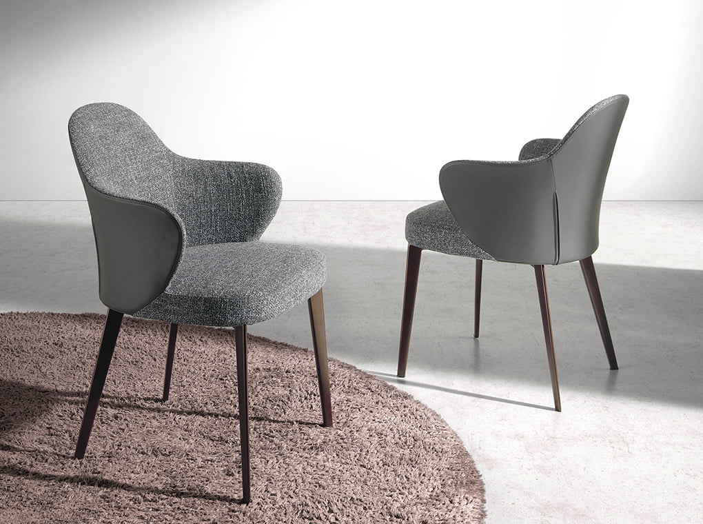 Scaun de Dining Tapitat in Tesatura si Eco-Piele Angel Cerda
