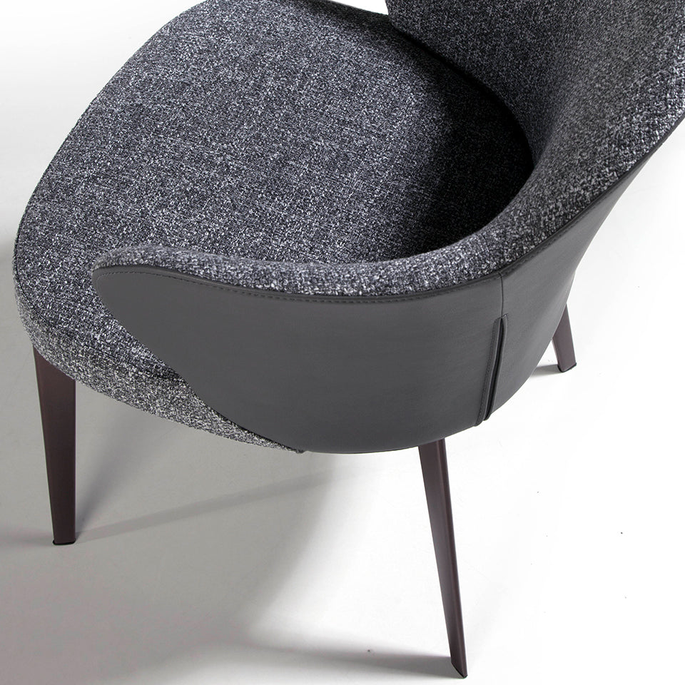 Scaun de Dining Tapitat in Tesatura si Eco-Piele Angel Cerda