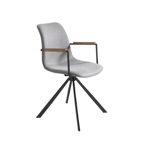 Scaun Rotativ Tapitat cu Material Textil Gri Angel Cerda
