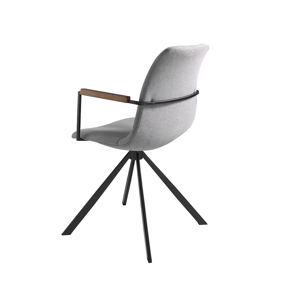 Scaun Rotativ Tapitat cu Material Textil Gri Angel Cerda