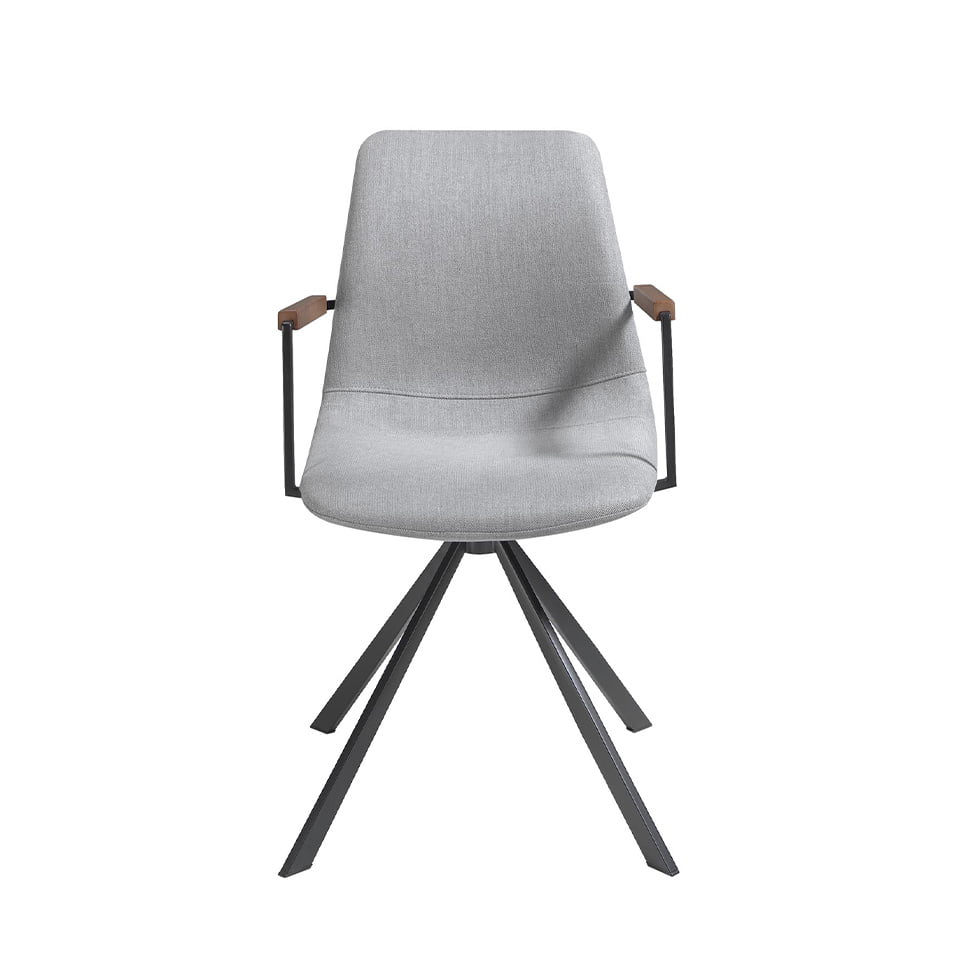 Scaun Rotativ Tapitat cu Material Textil Gri Angel Cerda