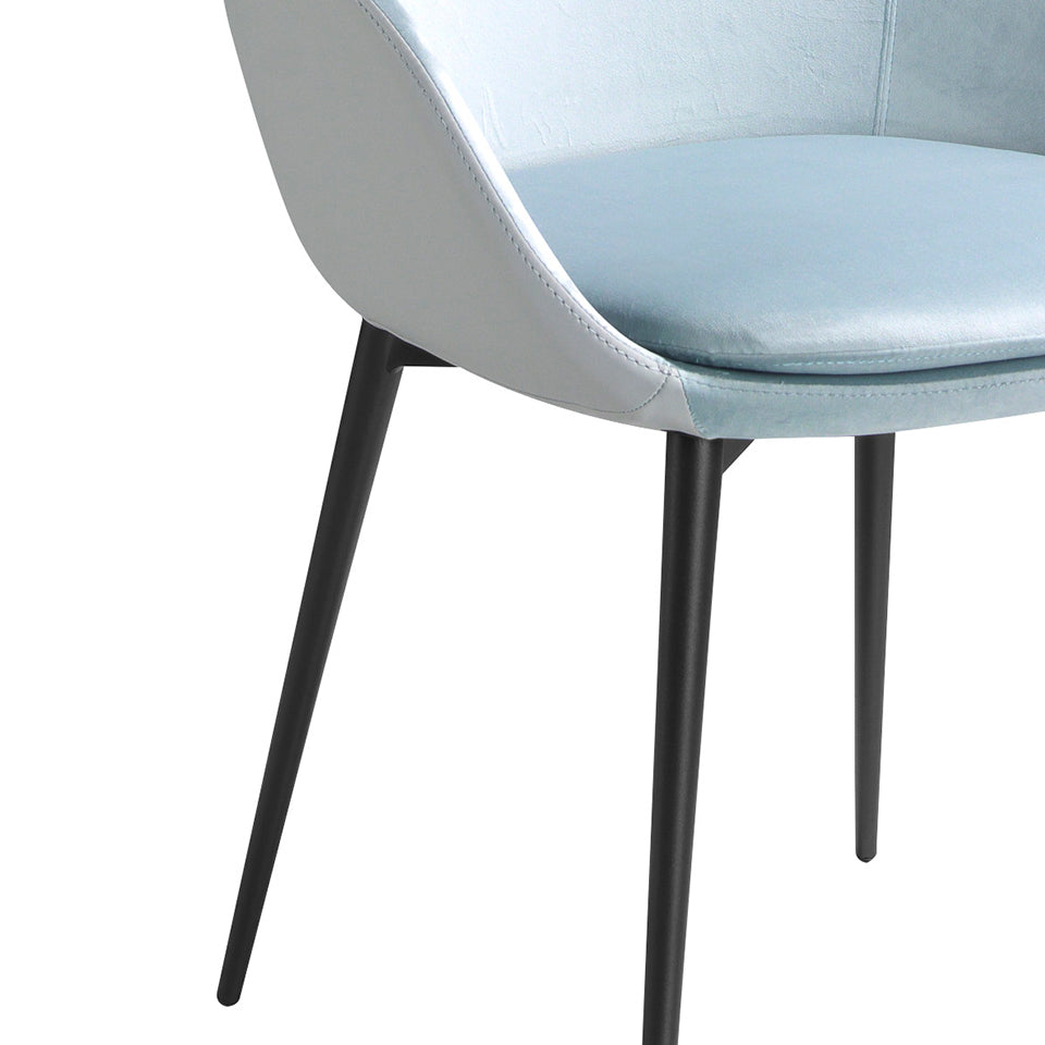 Scaun tapitat cu material textil si eco-piele cu picioare din otel negru Angel Cerda
