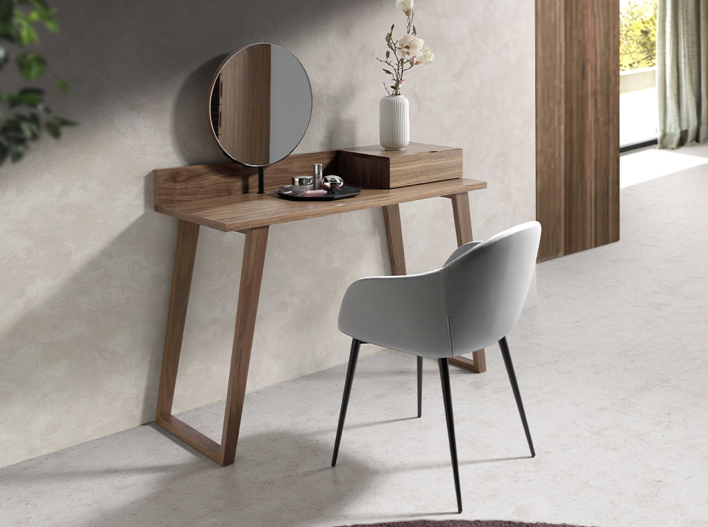 Scaun tapitat cu material textil si eco-piele cu picioare din otel negru Angel Cerda