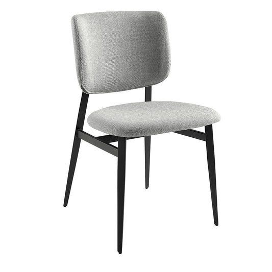 Scaun din Material Gri Deschis cu Picioare din Otel Negru Angel Cerda