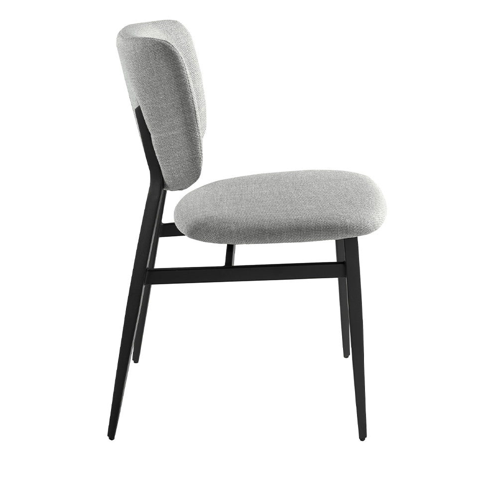 Scaun din Material Gri Deschis cu Picioare din Otel Negru Angel Cerda