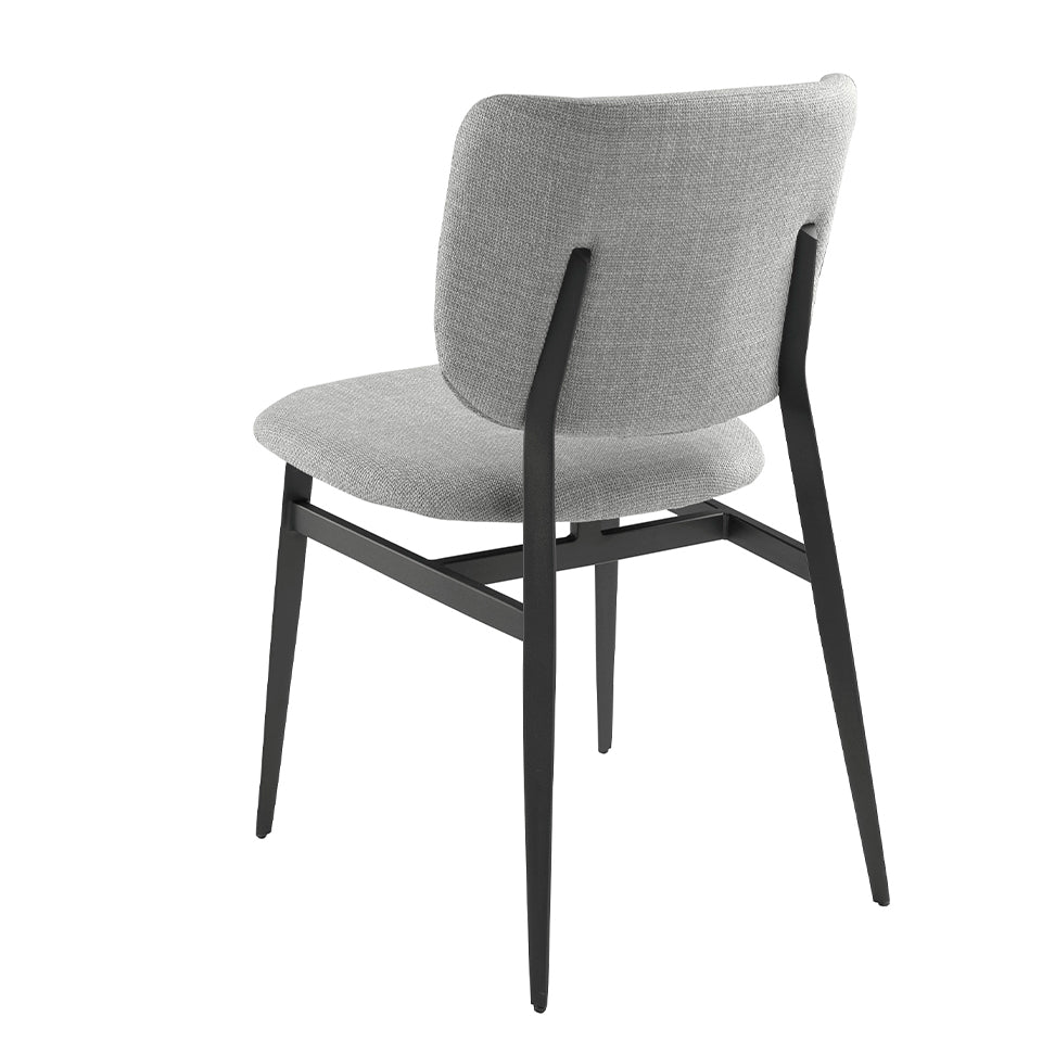 Scaun din Material Gri Deschis cu Picioare din Otel Negru Angel Cerda
